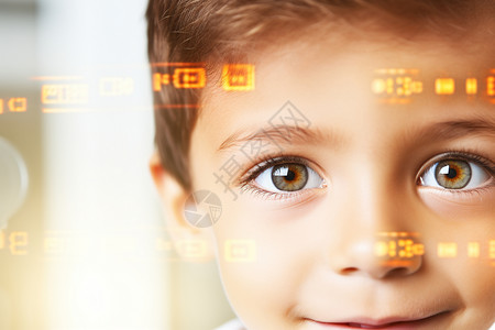 小孩相机眼科医生进行视力检查设计图片