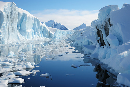 地质环境气候变暖的冰山背景