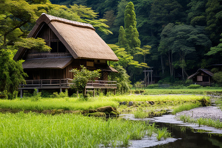乡村的日式建筑高清图片