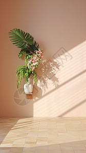 室内房间内的绿植盆栽背景图片