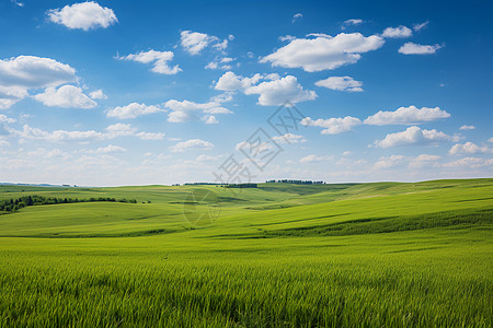 郁郁葱葱的乡村大草原景观图片