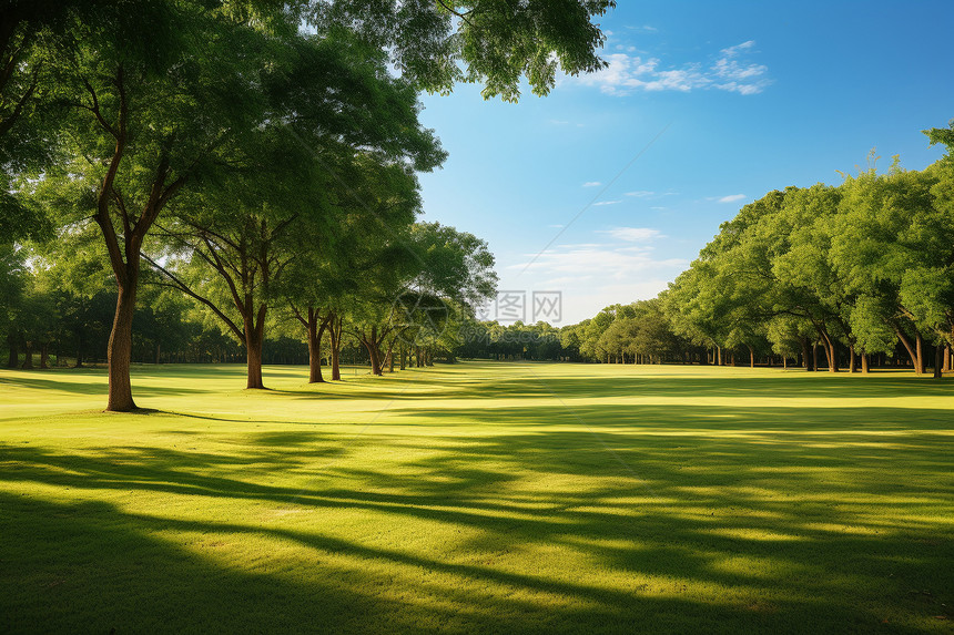 夏天森林公园的美丽景观图片