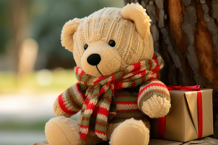 毛茸茸玩具熊可爱的玩具熊礼物背景