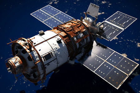 太空中的人造卫星背景图片