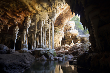 壮观的钟乳石洞穴图片