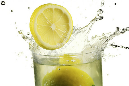 小柠檬健康的柠檬水设计图片