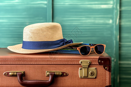 夏季旅行度假的行李背景图片
