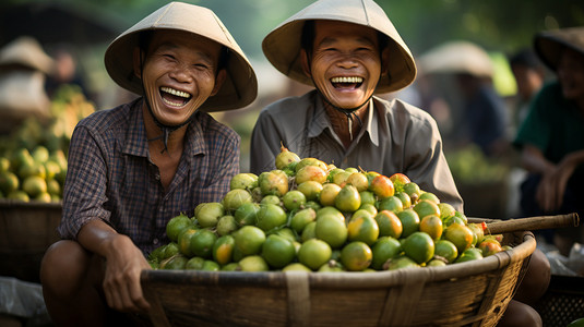 丰收农民开心的笑脸图片