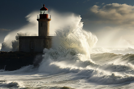 狂风怒号的海洋背景图片