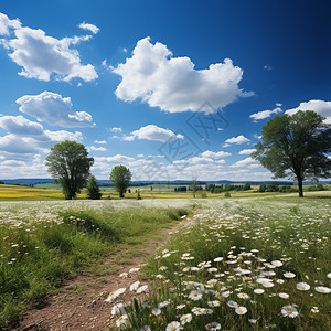 美丽的乡村草地景观图片