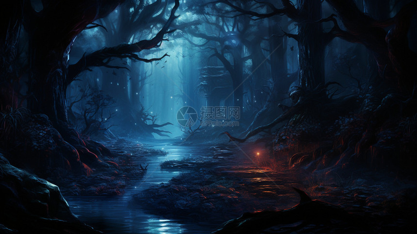 黑暗森林的蓝色精灵图片