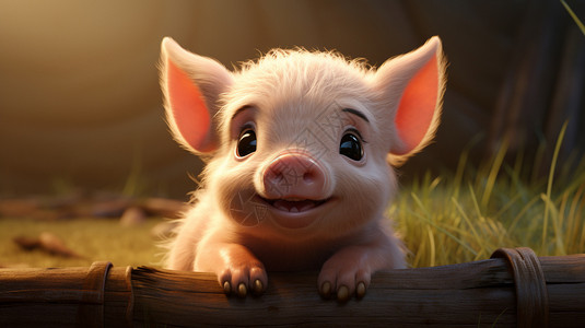3D卡通可爱的小猪图片