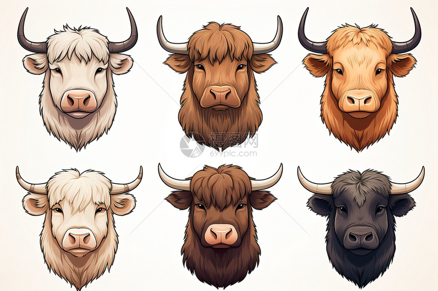 卡通的牛头图标图片