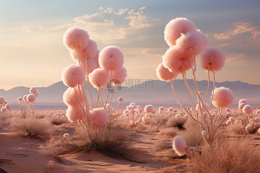粉色沙漠景观图片