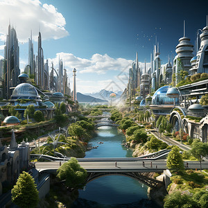 科幻未来城市背景图片