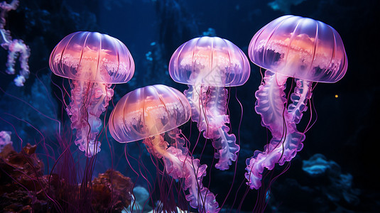 水下的水母背景图片