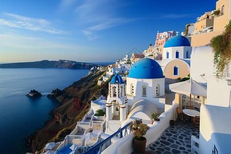 爱琴海的建筑背景图片