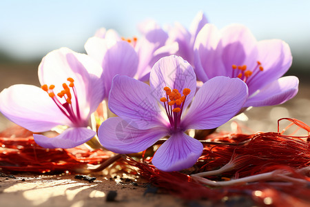 紫红色的藏红花图片