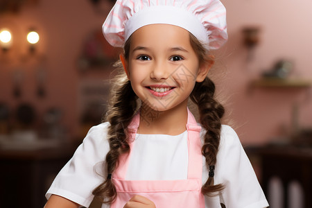 学习烹饪的小女孩图片