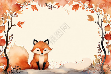 狐狸迷人的插图风格图片