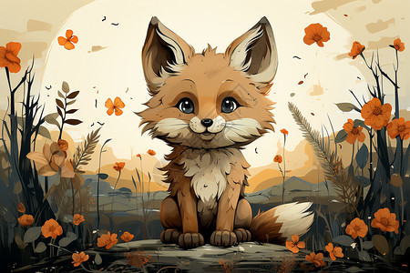 可爱的卡通小狐狸图片
