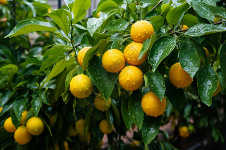 果园中成熟的柑橘果实图片