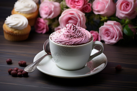 香醇的玫瑰糖霜咖啡图片