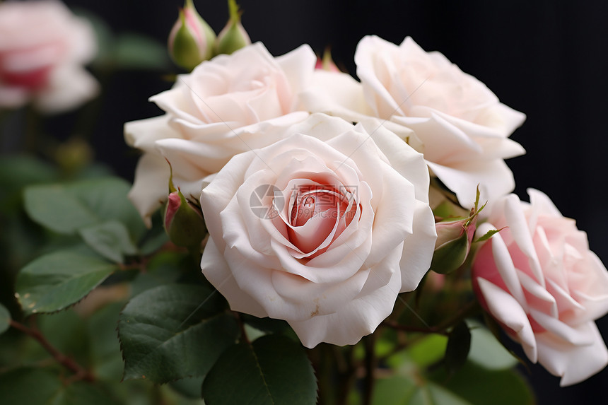 淡粉色玫瑰花的特写镜头图片