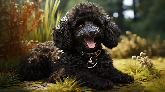 可爱的黑色泰迪狗狗图片