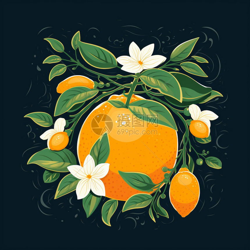 艺术美感的橙子插图图片