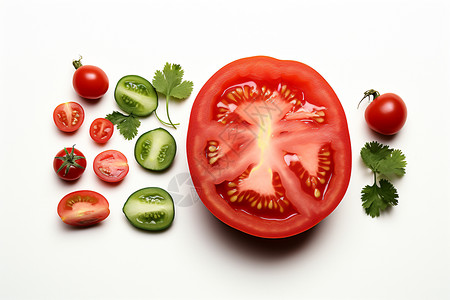 成熟西红柿西红柿和小番茄插画