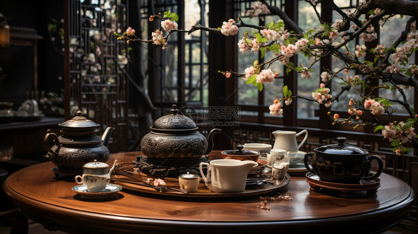 古典风格的中式茶馆图片