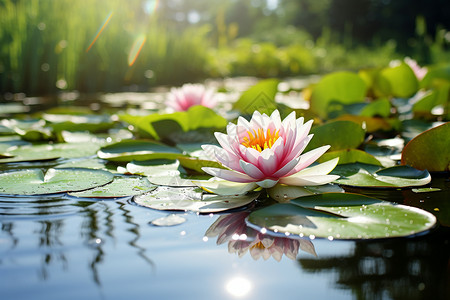 美丽的莲花场景图片