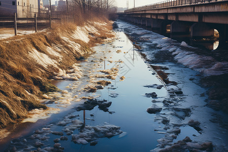 河道污水户外河道中的污水背景