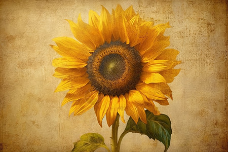 经典油画风格的向日葵背景图片