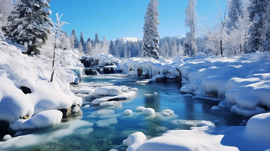 冬季雪后的山林景观图片