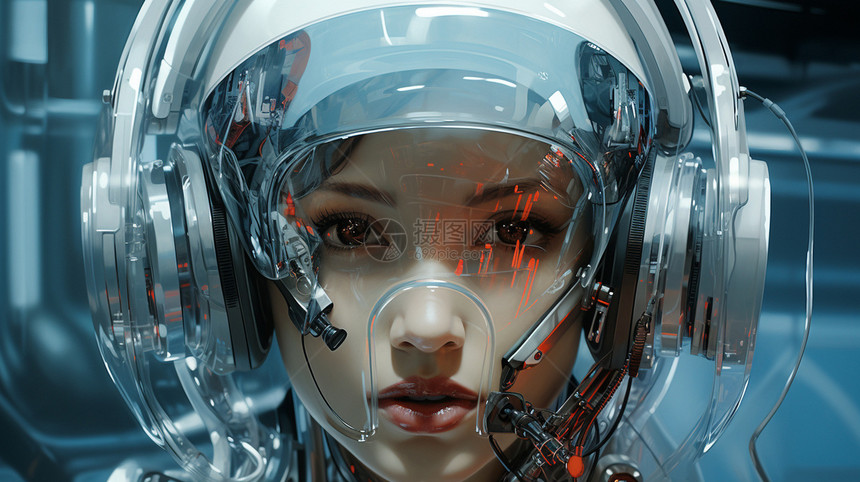 科技感的机甲女机器人图片
