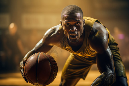 外国人男士打篮球的黑人男士运动人像-运动健身背景