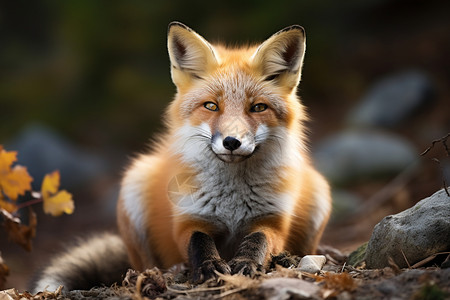 荒野中可爱的小狐狸图片