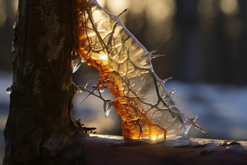冬日树脂雕塑的自然景观图片