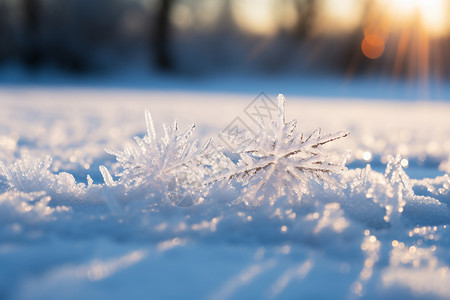 天气严寒冬日中的冰雪奇景背景