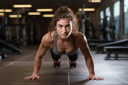 健身房训练的女子背景图片