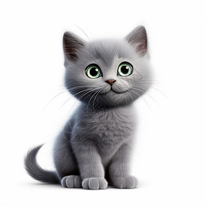 可爱的灰色猫咪背景图片