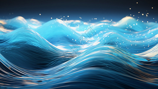 抽象的波浪插画图片