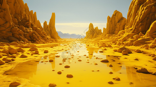 沙漠中的水域背景图片