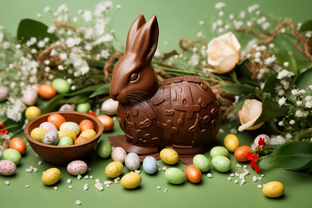 惊喜礼物的兔子巧克力糖果图片