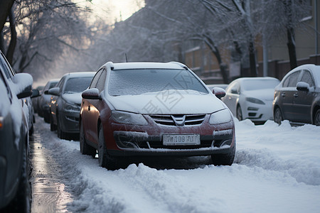 冬季雪天户外的汽车图片