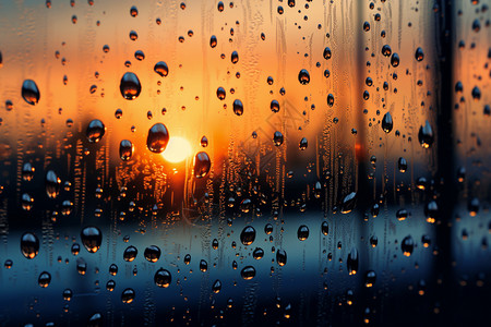 雨打湿了玻璃下雨天打湿的窗户背景