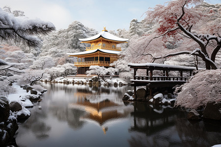 冬季历史佛教建筑景观图片