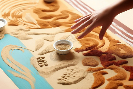 图画设计素材沙与砂的图画背景